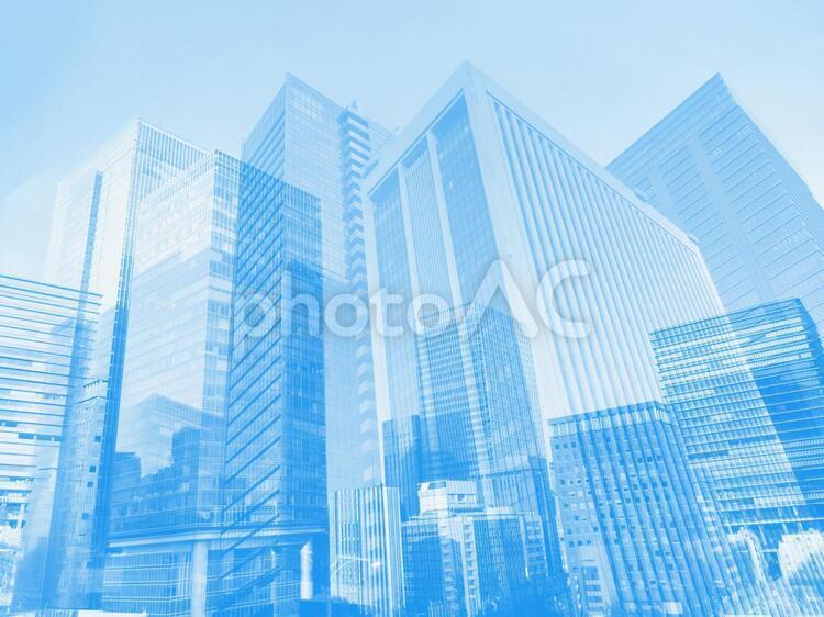 Blue business street abstract background material, cidade, digital, edifício, JPG
